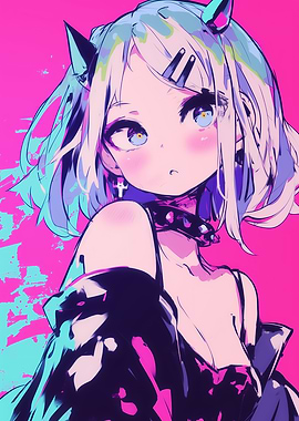 Anime Girl with Blue Eyes