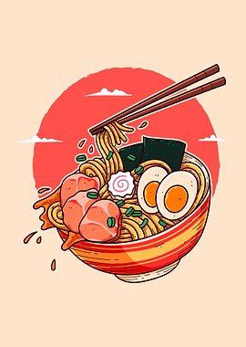 Ramen Bowl Illustration