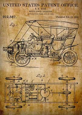 1913 Vintage Car Patent shet 1