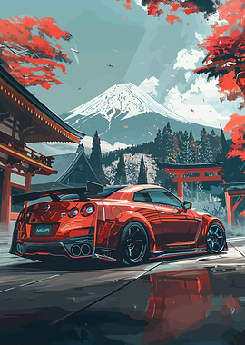 Red Sports Car in Japan