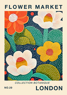 London Flower Market Poster