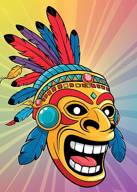 Tribal Mask Illustration