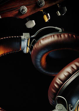 Headphones and Guitar