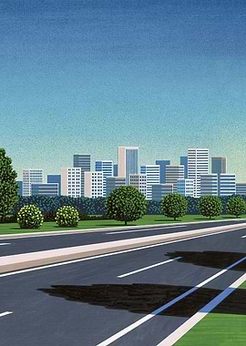 Hiroshi Nagai Cityscape Road