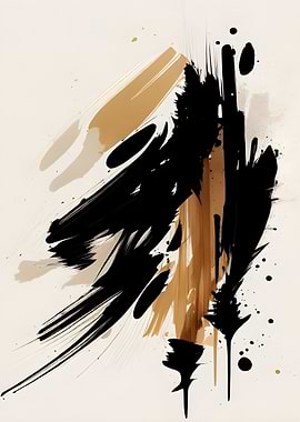 Abstract Black and Brown Art
