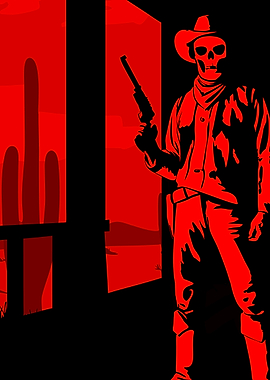 Red Dead Skull Cowboy