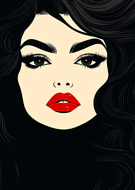 Woman with Red Lips