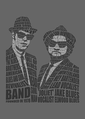 Blues Brothers Word Art