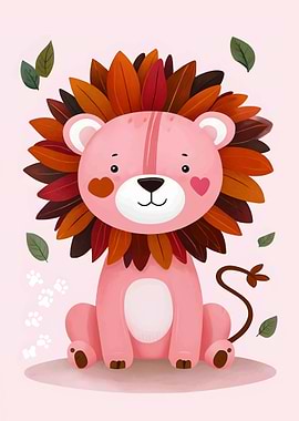 Autumn Lion Illustration