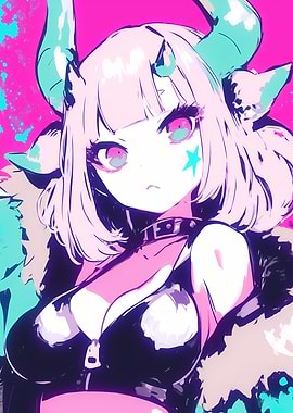 Anime Girl with Horns
