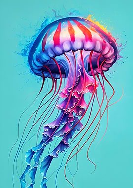 Vibrant Jellyfish Art