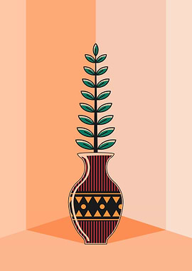 Minimalist Potted Plant Art