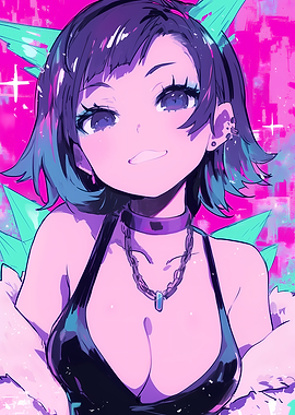 Anime Girl with Blue Hair