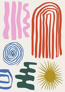 Playful Abstract Forms Modern Geometric Art