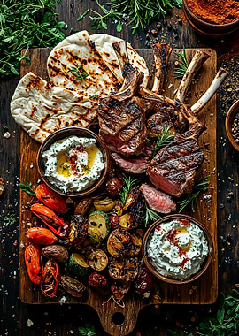Grilled Lamb with Sides