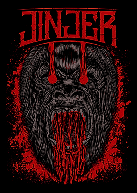 Gorilla Skull with Blood