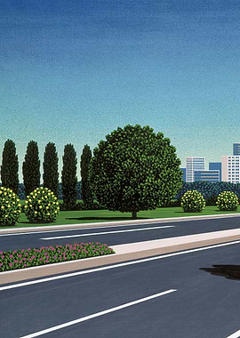 Hiroshi Nagai Cityscape Road
