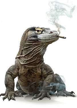 Komodo Dragon Smoking