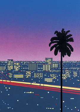 Hiroshi Nagai Palm Tree Cityscape