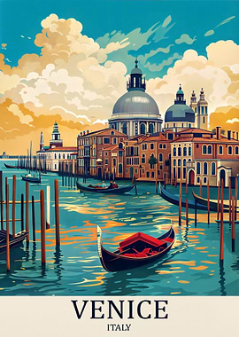 Venice Canal Gondola Italy