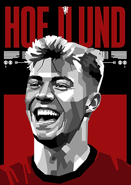 Hojlund Football Portrait