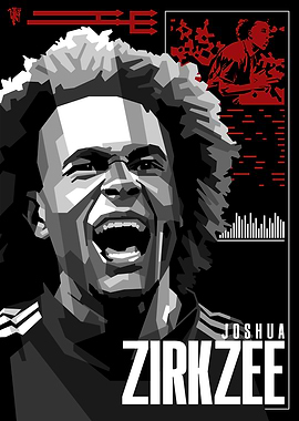 Joshua Zirkzee Portrait WPAP