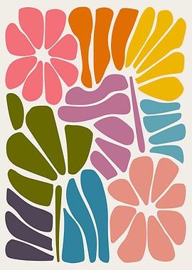 Colorful Abstract Botanical – Matisse Inspired Cutout Art