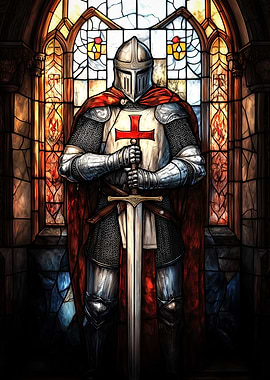 Templar Knight Stained Glass
