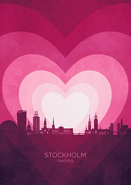 Stockholm Skyline Heart