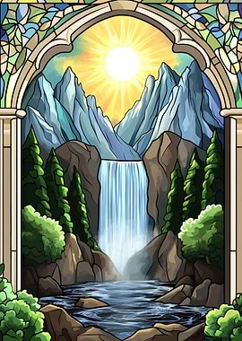 Stained Glass Waterfall