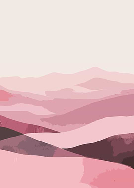 Pink Mountain Landscape