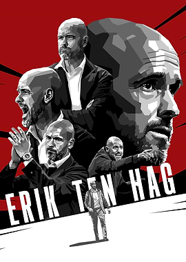 Erik ten Hag Poster WPAP Black & White