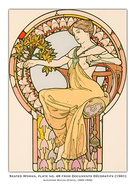 Art Nouveau Seated Woman