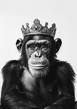 Chimpanzee King Funny Meme