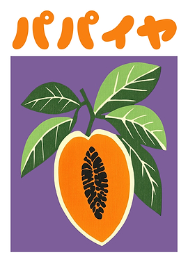 Papaya Japanese Art Print