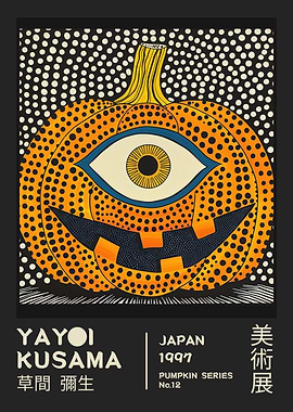 Yayoi Kusama Pumpkin No.12 Exhibition Poster