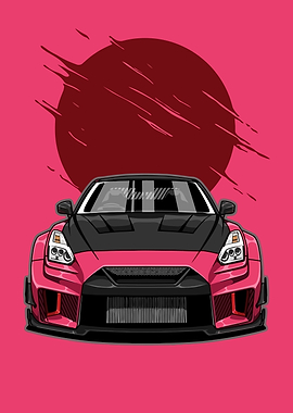 Pink Nissan GTR