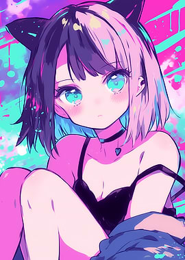 Anime Girl with Cat Ears