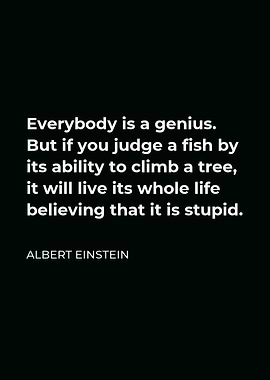 Einstein Quote - Fish & Tree