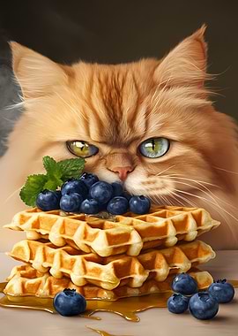 Cat and Waffles