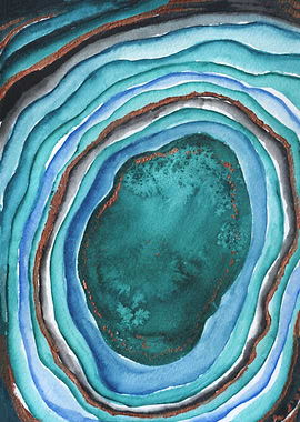 Teal Agate Watercolor