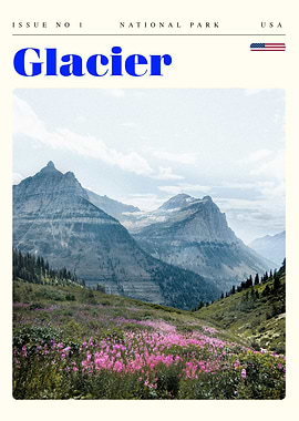 Glacier National Park Travel Art Poster