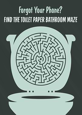 Bathroom Maze Game Sign