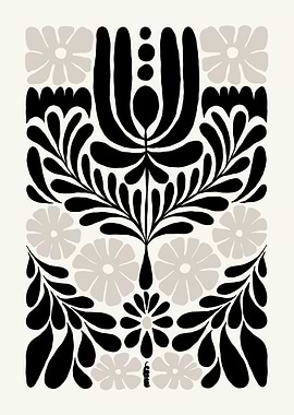 Black and White Floral Pattern