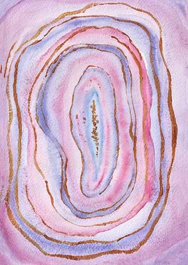 Agate Watercolor Art