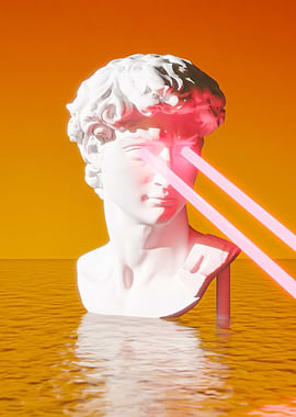 David with Neon Eyes Sunset