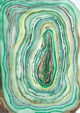Green Agate Watercolor