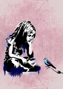 Girl and Blue Bird