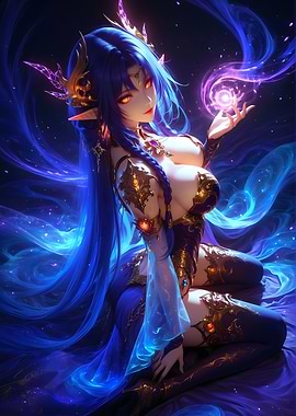 Anime Elf with Magic