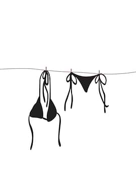 Black Bikini on Clothesline